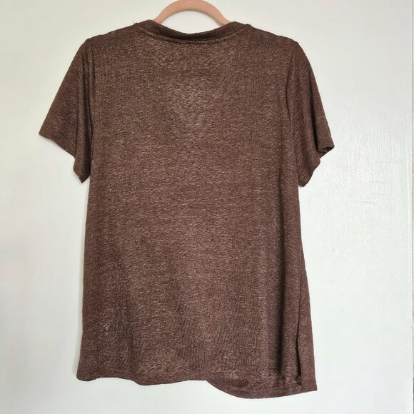 NWT!! Caslon Lightweight Twist Front V-Neck Tee T-Shirt  M, Coffee Bean - Picture 2 of 9